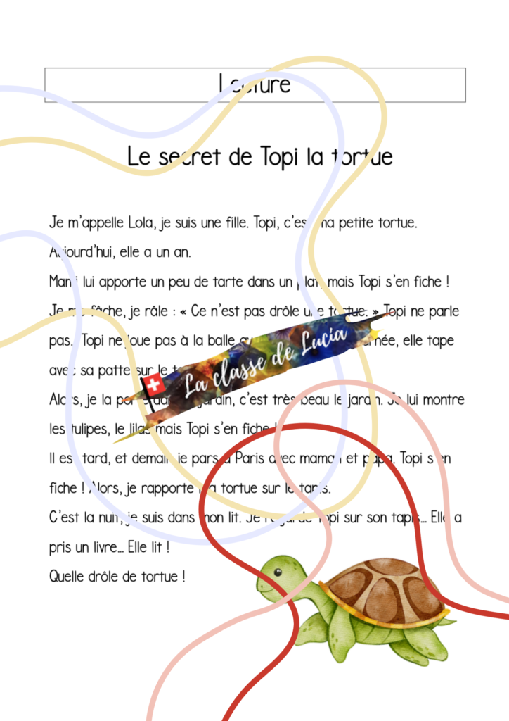 Français – Dossier – apprentissage de la lecture – La Classe de Lucia