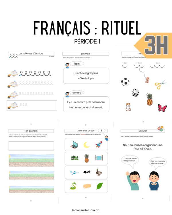 Rituel de français 3H - période 1