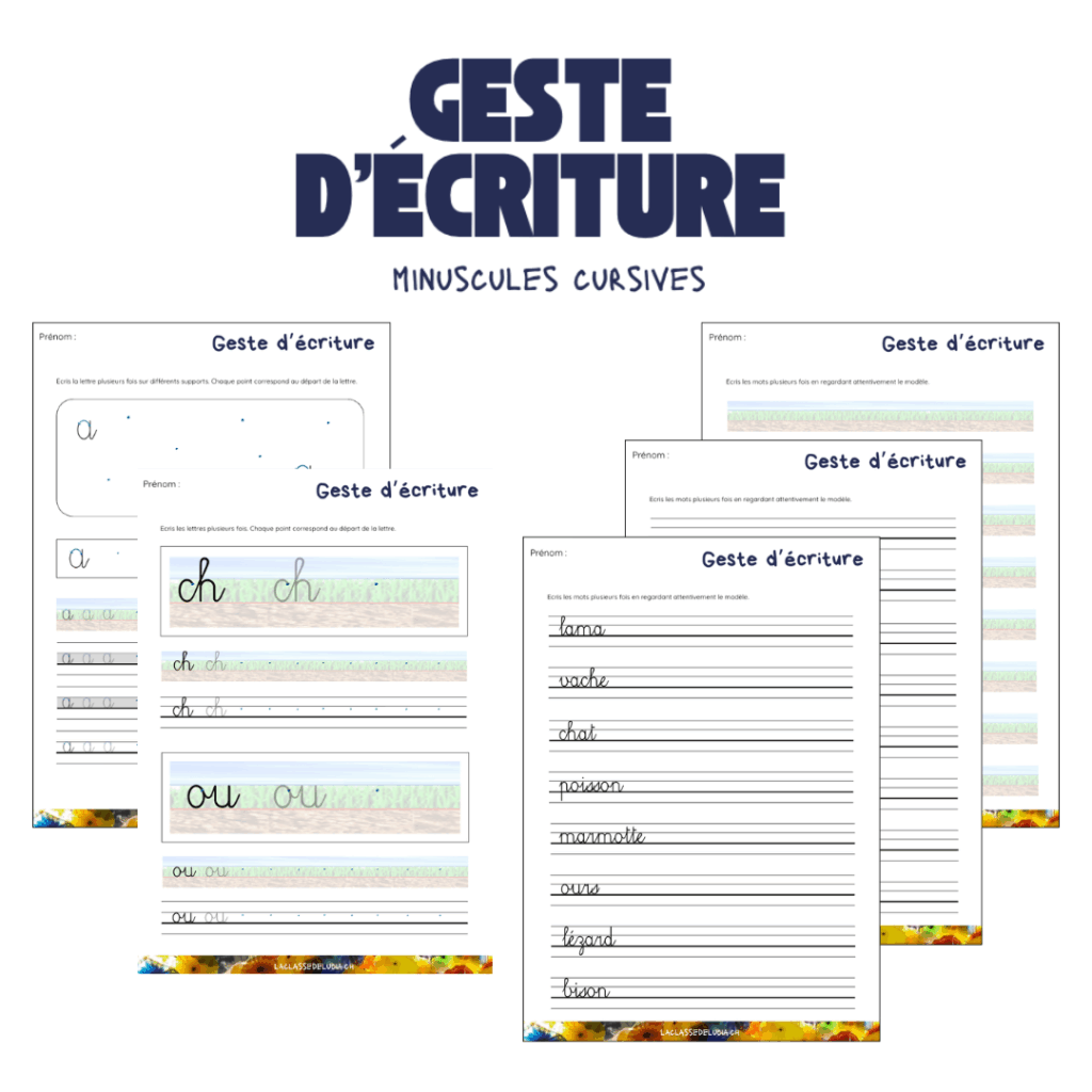 Français - minuscules cursives