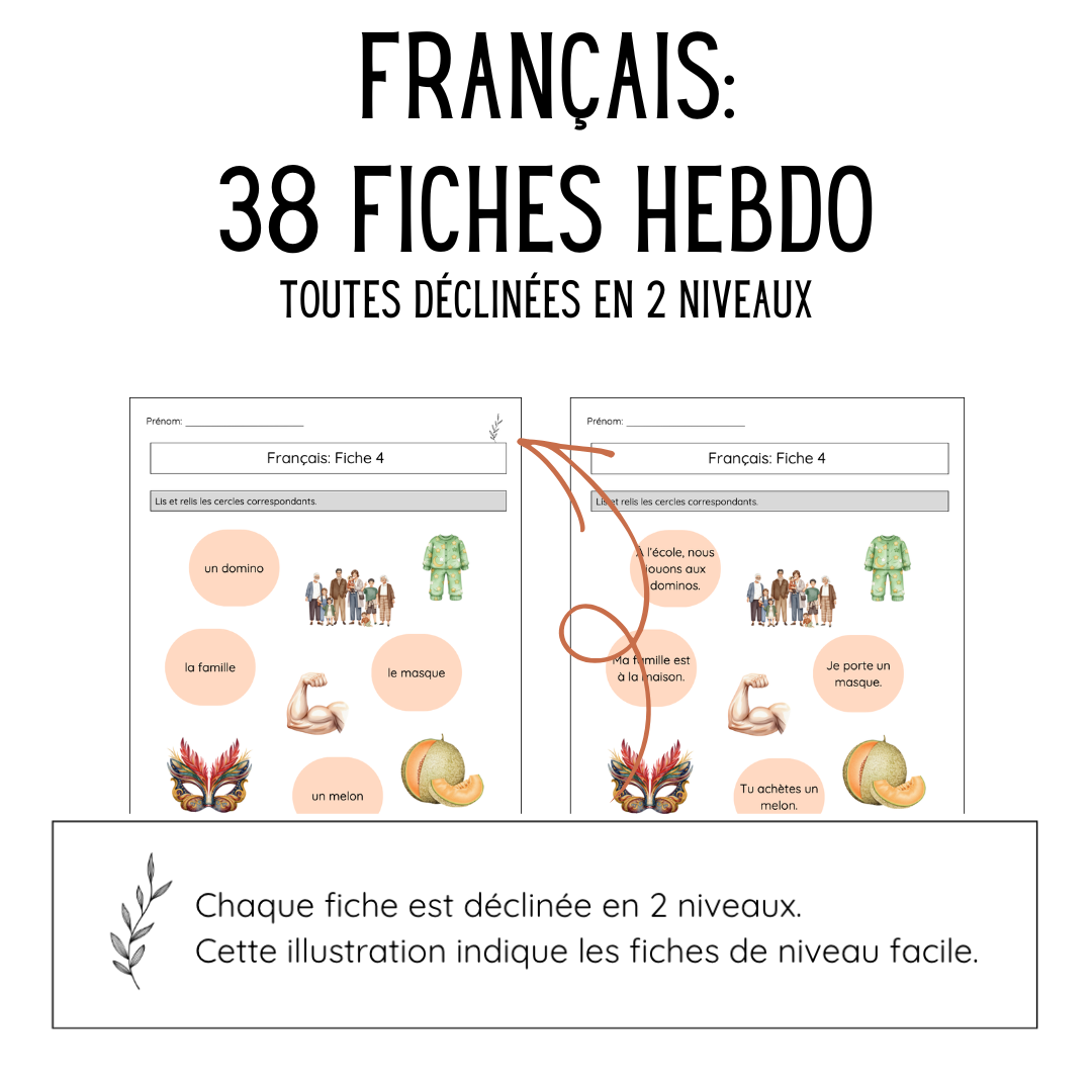 Français – 4H – 38 fiches hebdo – Image 2