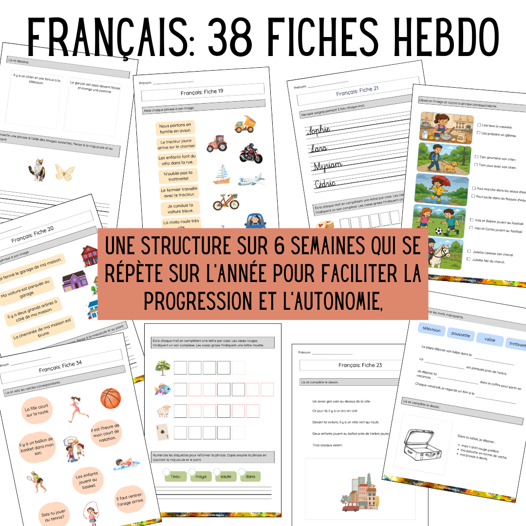 Français – 4H – 38 fiches hebdo – Image 3