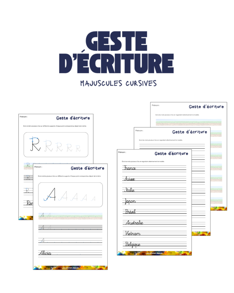 Français - majuscules cursives